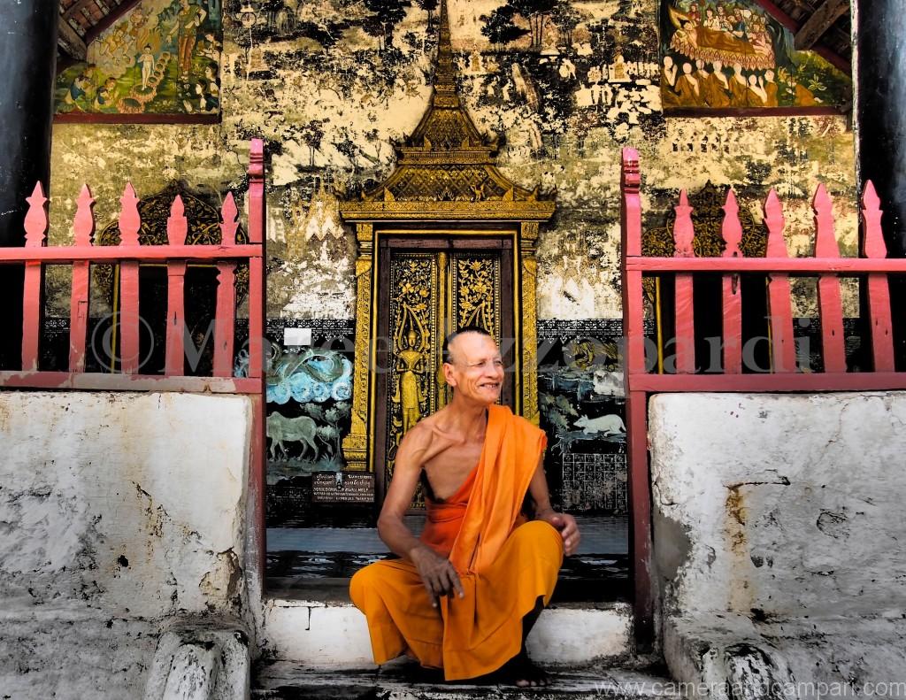 Monk near Pak Ou Caves Luang Prabang Laos