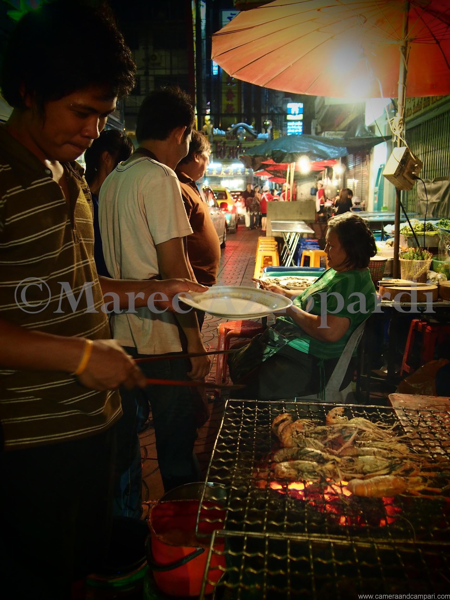 Street food being cooked in Bangkok