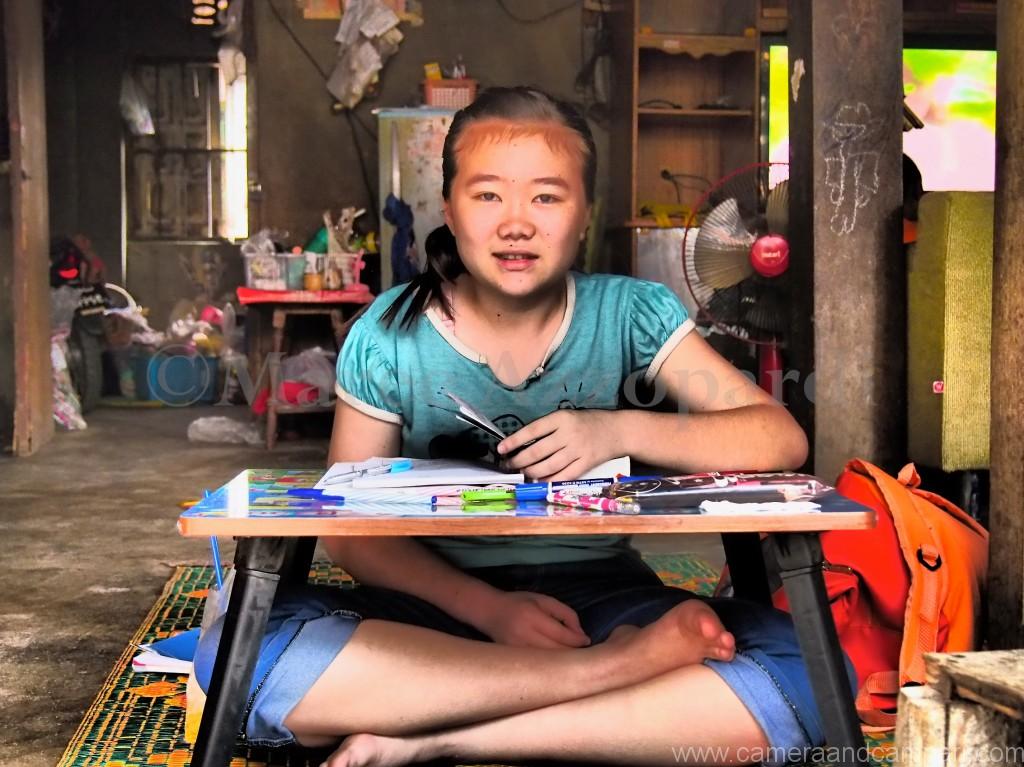 Girl Studying in Mae Sai Myanmar