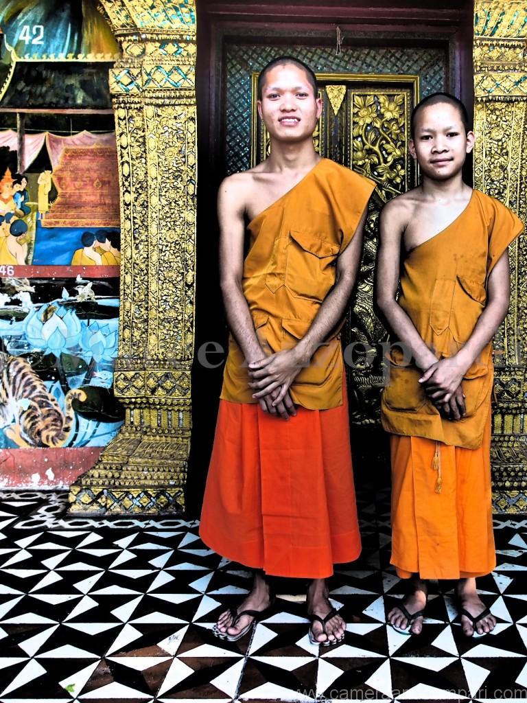 Novice Nut & friend at Temple Luang Prabang